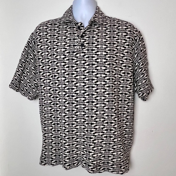 Zara Monochrome Geometric Men's Shirt - Picture 1 of 9
